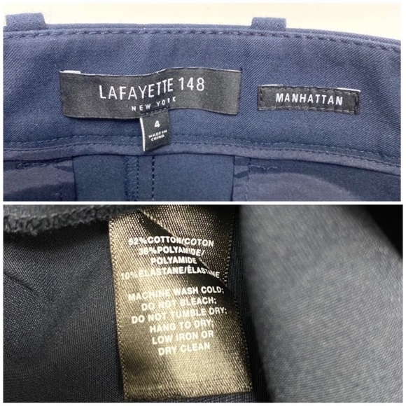 Lafayette 148 New York Manhattan Slim Ankle Pants in Navy Blue - Picture 6 of 8